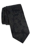 Brunello Cucinelli Paisley-design Silk Tie In Cf429-blue Grey