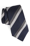 Brunello Cucinelli Stripe-pattern Pointed-tip Tie In Blue