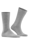 Falke Sensitive London Cotton Blend Solid Socks In Light Grey Melange