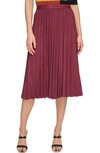 DKNY FAUX SUEDE PLEATED SKIRT