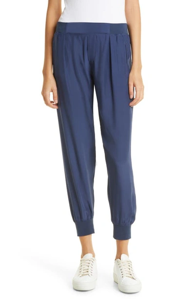 Atm Anthony Thomas Melillo Pleated-front Silk Jogger Trousers In True Navy