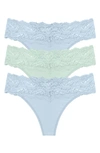 Skarlett Blue Goddess Thong 3-pack In Blue Assorted