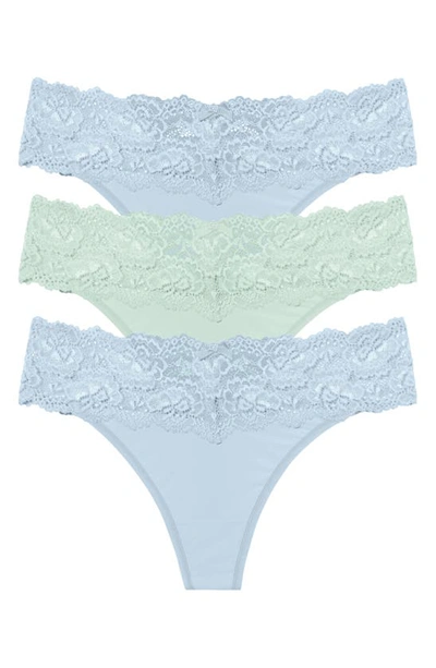 Skarlett Blue Goddess Thong 3-pack In Blue Assorted