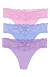 SKARLETT BLUE 3-PACK GODDESS LACE THONGS