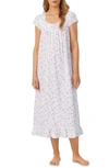 EILEEN WEST FLORAL LONG COTTON NIGHTGOWN