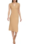 DKNY SLEEVELESS WIDE RIB SWEATER DRESS