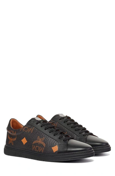 Mcm Terrain Lo Sneakers In Maxi Visetos In Black