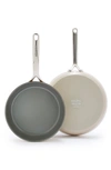 GREENPAN GP5 10-INCH & 12-INCH ANODIZED ALUMINUM CERAMIC NONSTICK FRYING PAN SET