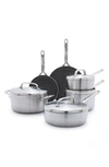 Greenpan Gp5 10-piece Nonstick Stainless Steel Cookware Set In Stainless Steel