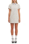 English Factory Ribbon Embroidery Minidress In Off White
