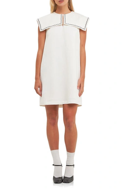 English Factory Sailor Collar Dress In White