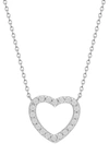 LILY NILY KIDS' CUBIC ZIRCONIA OPEN HEART PENDANT NECKLACE