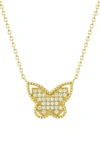 Lily Nily Kids' Cubic Zirconia Butterfly Pendant Necklace In Gold