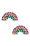 LILY NILY KIDS' RAINBOW CUBIC ZIRCONIA STUD EARRINGS