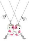 Lily Nily Kids' Bff Magnetic Cat Necklace Set In Pink
