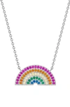 LILY NILY KIDS' RAINBOW CUBIC ZIRCONIA PENDANT NECKLACE