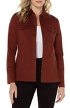 Liverpool Peplum Shacket In Brunette