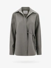 Jil Sander Wool Shirt With V-neckline And Front Tie In Green
