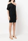 IRO HANDRA ONE SHOULDER DRESS IN BLACK