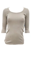 Pj Harlow Norah 3-4 Sleeve Rib Tee In Clay In Grey