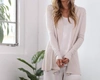 Pj Harlow Amelia Knit Cardigan In Clay In Grey