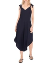 Vince Camuto Solid Tie-shoulder Cascading Jumpsuit In Blue