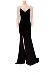 FAVIANA JERSEY EVENING GOWN IN BLACK