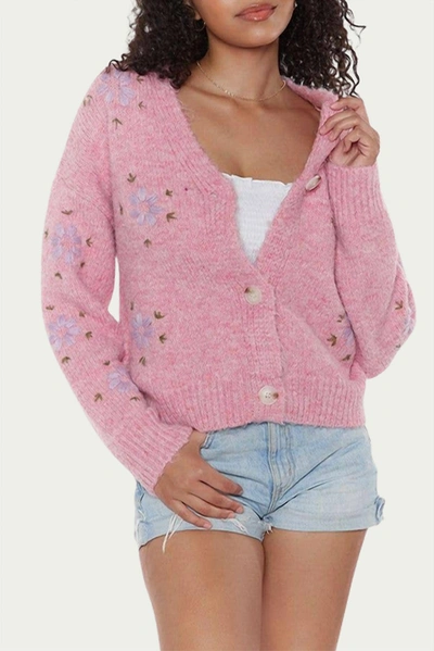 Raga Surat Floral Cardigan In Pink