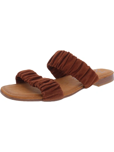 Zodiac Bristol Womens Comfort Insole Slip On Slide Sandals In Brown