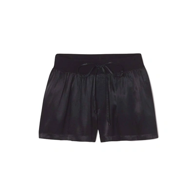 Pj Harlow Mikel Satin Boxer Short With Draw String In Black