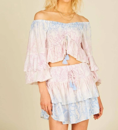 Ocean Drive Tie Dye Snakeskin Mini Skirt In Ombre In Multi