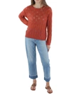 BEULAH JUNIORS WOMENS OPEN STITCH LONG SLEEVES PULLOVER SWEATER
