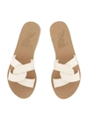 Ancient Greek Sandals White Desmos Double Strap Leather Sandals In White