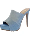 Thalia Sodi Cindie Womens Platforms Peep-toe Mule Sandals In Blue