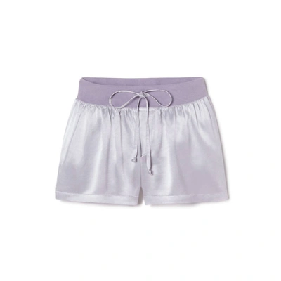 PJ HARLOW MIKEL SATIN BOXER SHORT WITH DRAW STRING IN LAVENDER