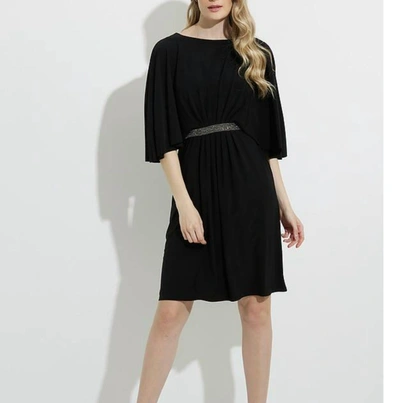 Joseph Ribkoff Flutter Sleeve Dress Style 224257 In Black