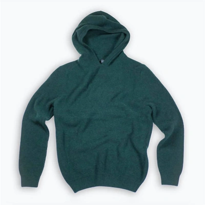 Benson Men's Thor Ribbed Knit Hoodie In Forest Green