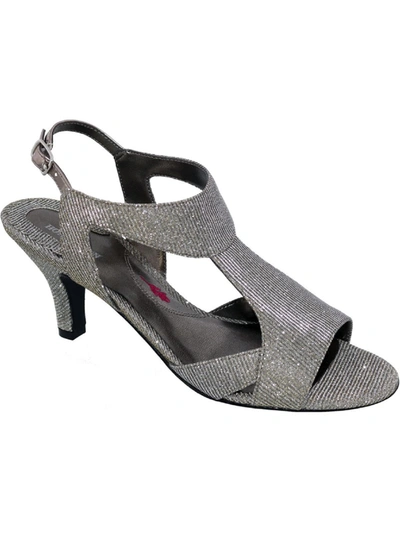 Ros Hommerson Lucky Womens Glitter T-strap Heel Sandals In Multi