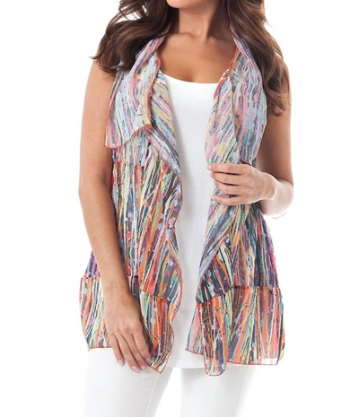 Angel Splattered Painted Vest In White Multi