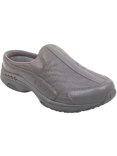 Easy Spirit Travel Time 234 Womens Leather Comfort Insole Clogs In Grey