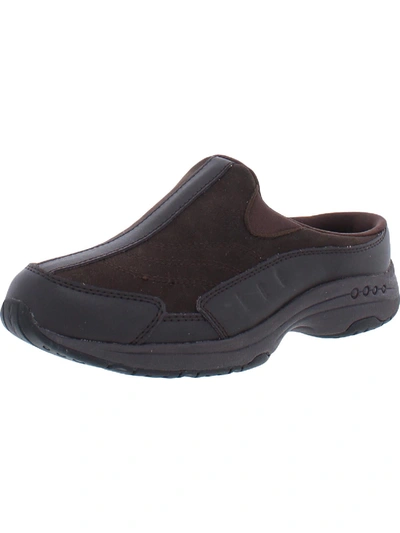 Easy Spirit Travel Time 234 Womens Leather Comfort Insole Clogs In Brown