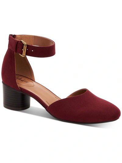 STYLE & CO ALINAA WOMENS MICROSUEDE ROUND TOE ANKLE STRAP