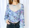 FREE PEOPLE DAPHNE BLOUSE IN BLUE