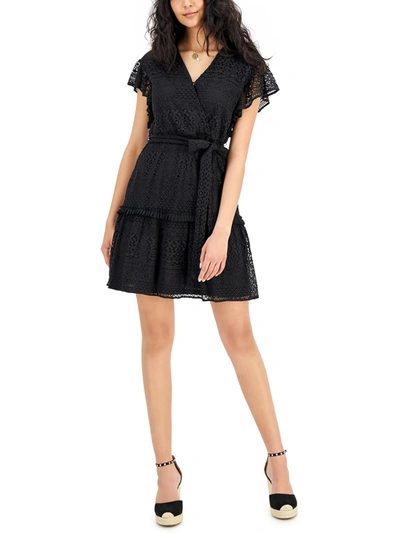 Inc Womens Lace Short Mini Dress In Black