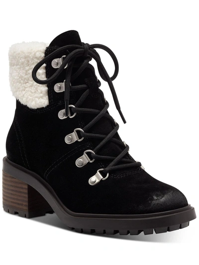Lucky Brand Demia Womens Suede Lug Sole Combat & Lace-up Boots In Multi