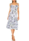 Misa Inae Dress In Periwinkle Floral In Multi