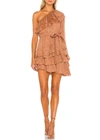 Rococo Sand Aine One Shoulder Belted Mini Dress In Multi