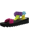Wild Pair Kendie Womens Comfort Sole Ankle Strap Wedge Sandals In Multi