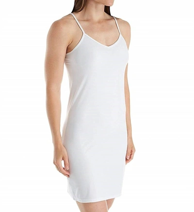 Elita Silk Magic Microfiber Full Slip Dress In Porcelain In White