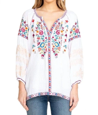 JOHNNY WAS ALLEGRA PEASANT BLOUSE IN WHITE